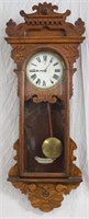 ORNATE VICTORIAN OAK WALL CLOCK, NEW HAVEN, TIME