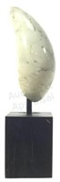 Teardrop Marble Sculpture On Wooden Stand