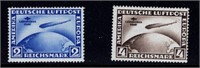 GERMANY ZEPPELIN SET, C38-39, MLH, SCV: $500.00