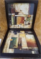 2 PC FRAMED ABSTRACT PICTURES