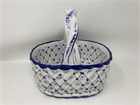 Portugal Ceramic Lattice Weave Basket
