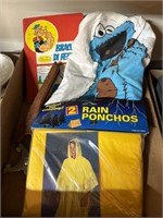 RAIN PONCHO, COOKIE MONSTER CUTOUT AND MORE