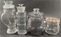 (4) Vintage / Modern Glass Jars