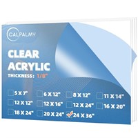 CALPALMY (2 Pack) 1/8" Thick Clear Acrylic