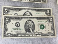 2- 1995 - 2 dollar Bills