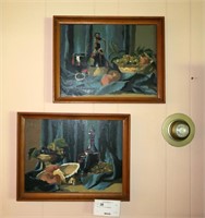 Pair 11.5" X 15.5" framed paintings