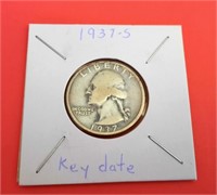 1937-S Washington 25 Cent Coin
