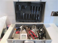 ALUMINUM CASE WITH ASSORTED TOOLS