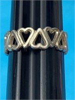 Sz.5 Sterling Silver Heart Ring 2.33 Grams