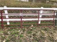 12 FT RED 6 BAR GATE (Preview/Pick Up: 595