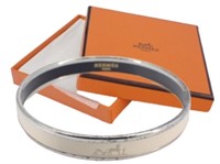 Hermes Cream Enamel Bangle Bracelet