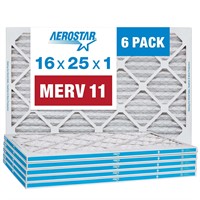 Aerostar 16x25x1 MERV 11 Pleated AC Furnace Air Fi