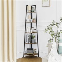 5 Tier Corner Shelf  Rustic Corner Bookshelf