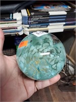 Blue Swirl Glass Paperweight