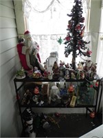 Metal Shelf with Lots of Christmas Items