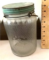 Old Judge coffee jar with wire bail