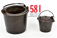 2 cast iron glue pots
