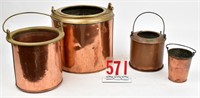 Copper and Brass glue pot 8" diam x 7 1/2"t