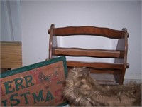 Magazine rack,decorative sled,Merry Christmas sign