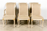 Set of Six Italian Painted & Gilt Dining Chairs