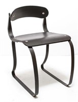 Mid-Century Modern Black-Painted Wood Chair