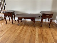 NULL CHERRY COFFEE TABLE & 2 END TABLES