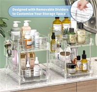 2 Tier Clear Organizer with Dividers