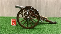 TIMBER AND PLATED MILITARY CANNON MODEL