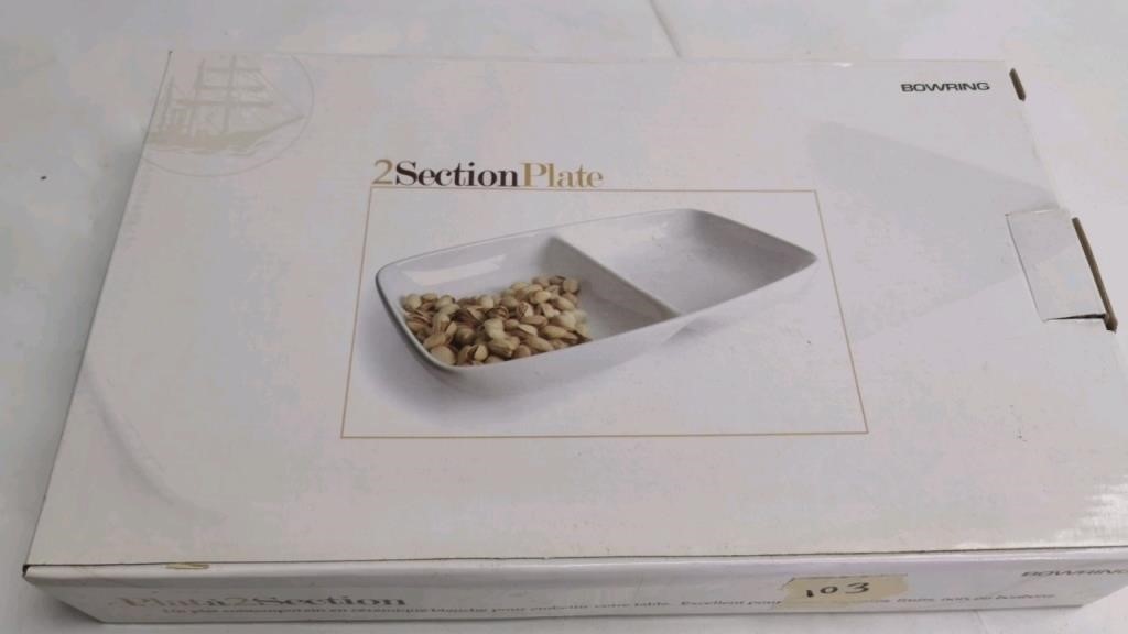Bowring 2 section plate white