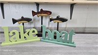 Wood Fish, Wood Lake & Boat Decor