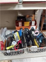3 Totes of Various Office Supplies