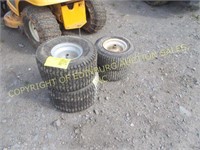 (4) LAWN MOWER WHEELS & TIRES