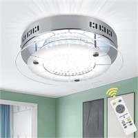DLLT Dimmable Crystal Ceiling Light Fixture, 18W