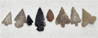 8pc Natural Stone Arrowheads