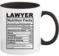 LAWYER ATTORNEY NUTRITIONAL FACTS FUNNY COFFEE