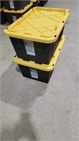 2 heavy duty 27 gallon totes