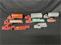 LARGE LOT OF TOOTSIE TOY TRACTORS & TRAILERS
