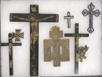 Crucifix Lot. Eight Piece Lot.
