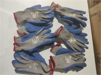 Qty.6 Power Flex Blue Gardening Gloves