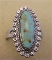 Navajo SS Turquoise Ring - Tested