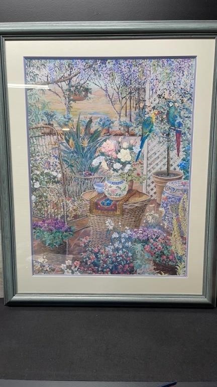 Large John Powell Still Life Floral Print 34" Wide