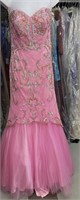 Pink Sparkle Pink Fit And Flare Tulle And Lace