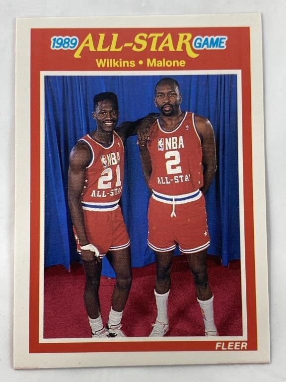 1989 Fleer HOF Wilkins/Malone Card