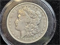 1878 Morgan Dollar, 7 feathers, 3rd reverse