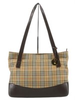 Burberry Nova Check & Brown Leather Handbag