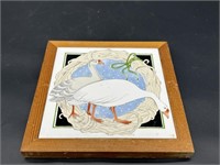 Vintage Wood & Tile Duck Wall Decor