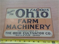 METAL SIGN 7 3/4" X 12" OHIO FARM MACHINERY