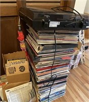 Vinyl Record Collection w/ Sony Turntable