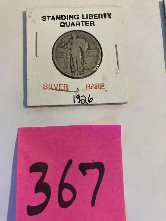 rare 1926 standing liberty silver quarter