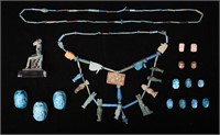 Egyptian Faience Necklace & Scarab Beads
